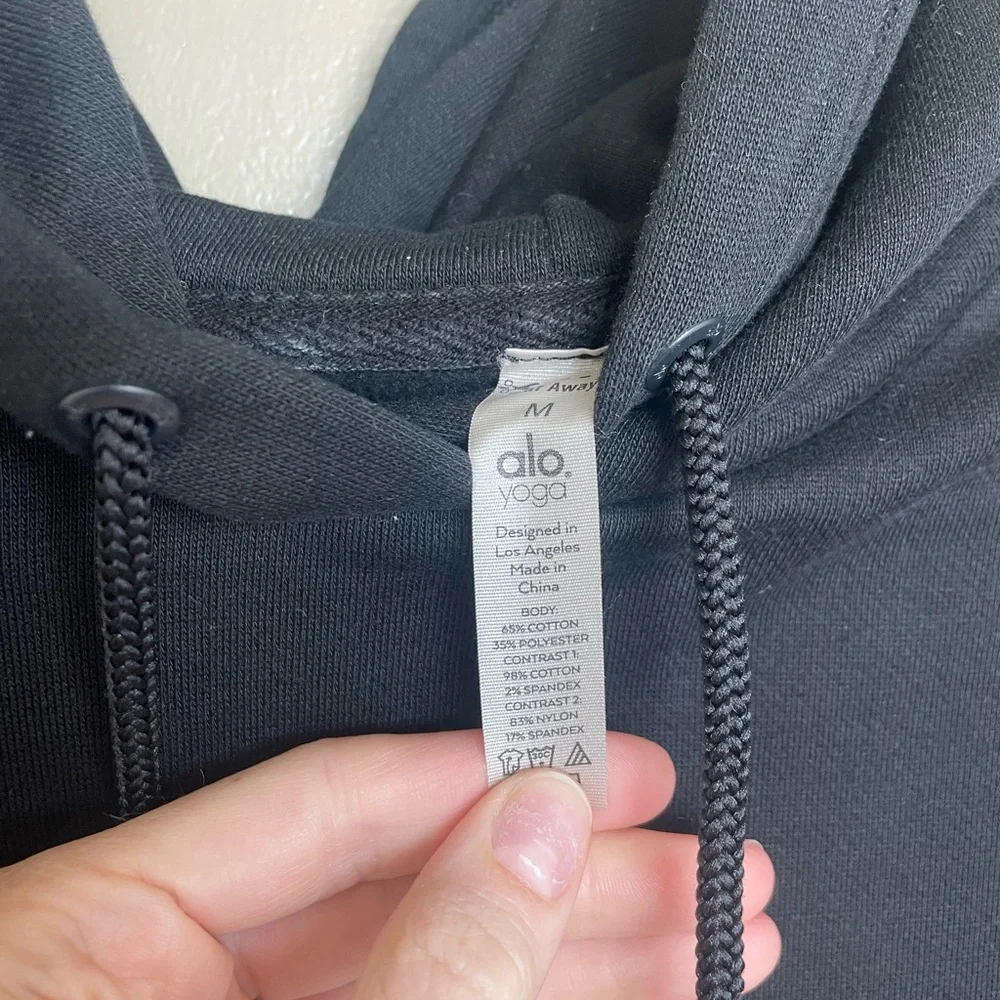 ALO Yoga Black Hoodie with Mesh Detail - Picture 4 of 4